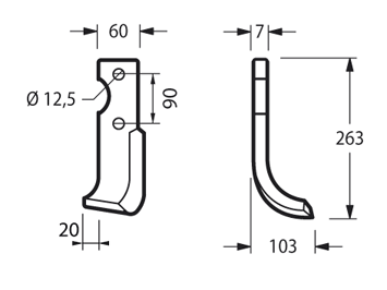 FER02S - 74 75 FRESA CM .90 ARCO ELIC. SINISTRA - Zappe
