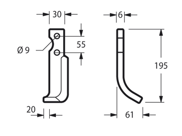 GRI11S - MOTOCOLTIVATORE 126/127 RINFORZATA X 4 ARCO - ELIC. SINISTRA - Zappe
