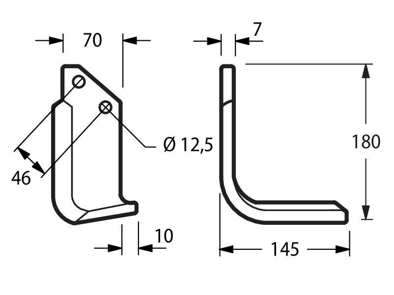 MUR12D - MB-MS 2P0-85-160 / MS2 100-120 FLANGIA A 6 ZAPPE ANG.-ELIC. DESTRA - Zappe