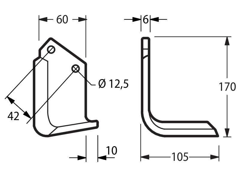 NIB09D - G 520 ANGOLATA/ELICA 60X6 K4900680 - DESTRA - Zappe