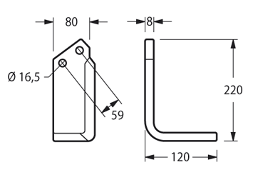 RAB04S - KG18 KG18L ANGOLATA SINISTRA - Zappe