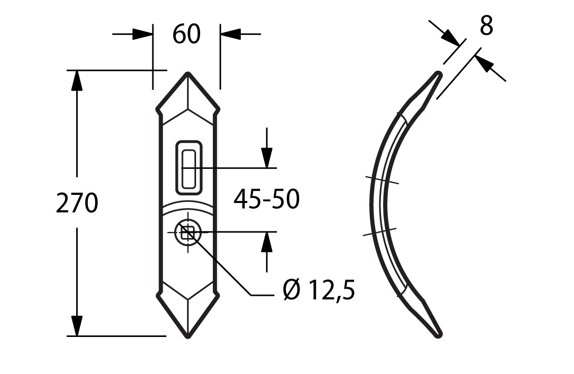 DES01 - Dente tiller con asola adattabile Ferguson