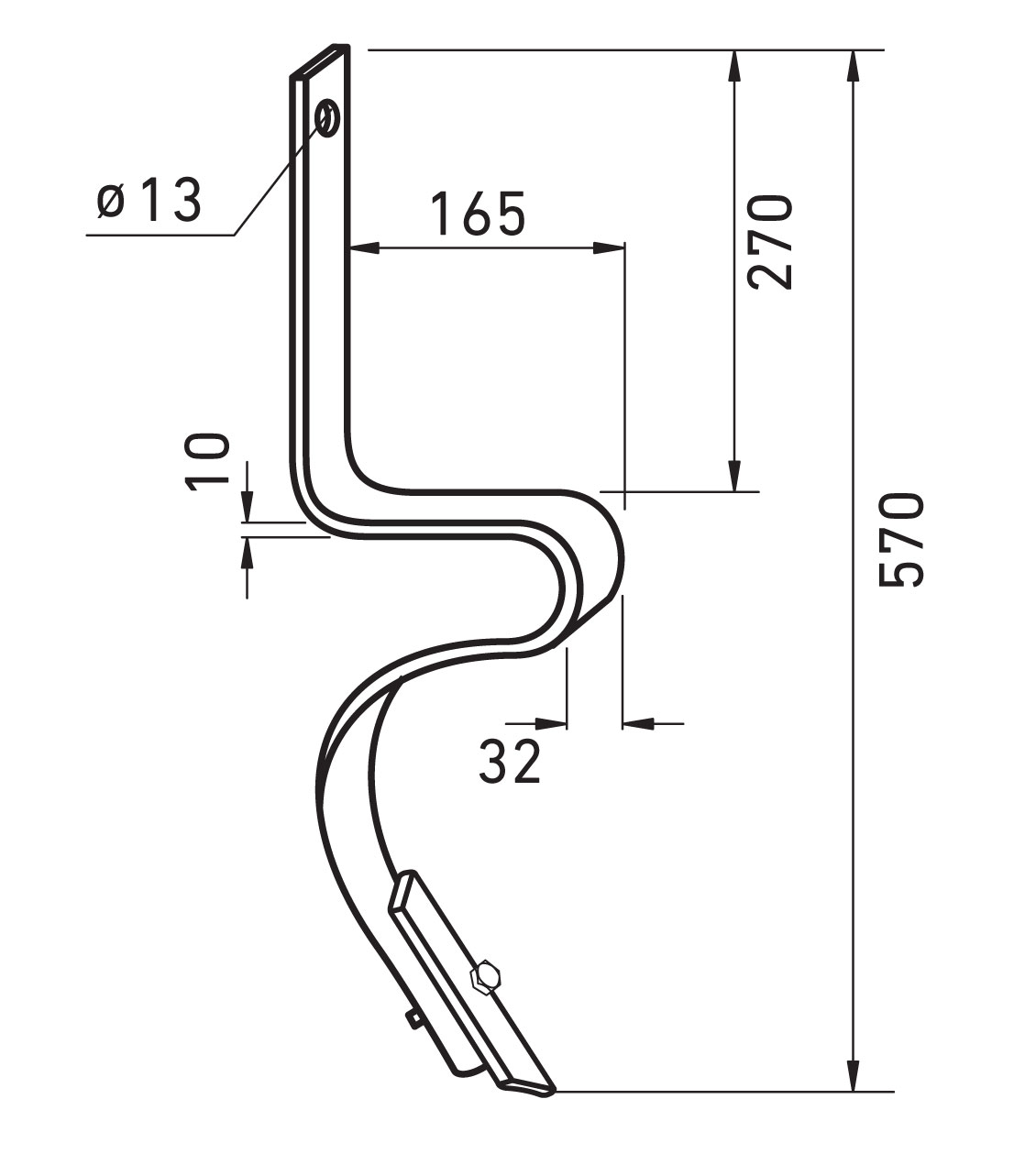 VIB106 - Molla rompitraccia 32x10 mm senza vomere