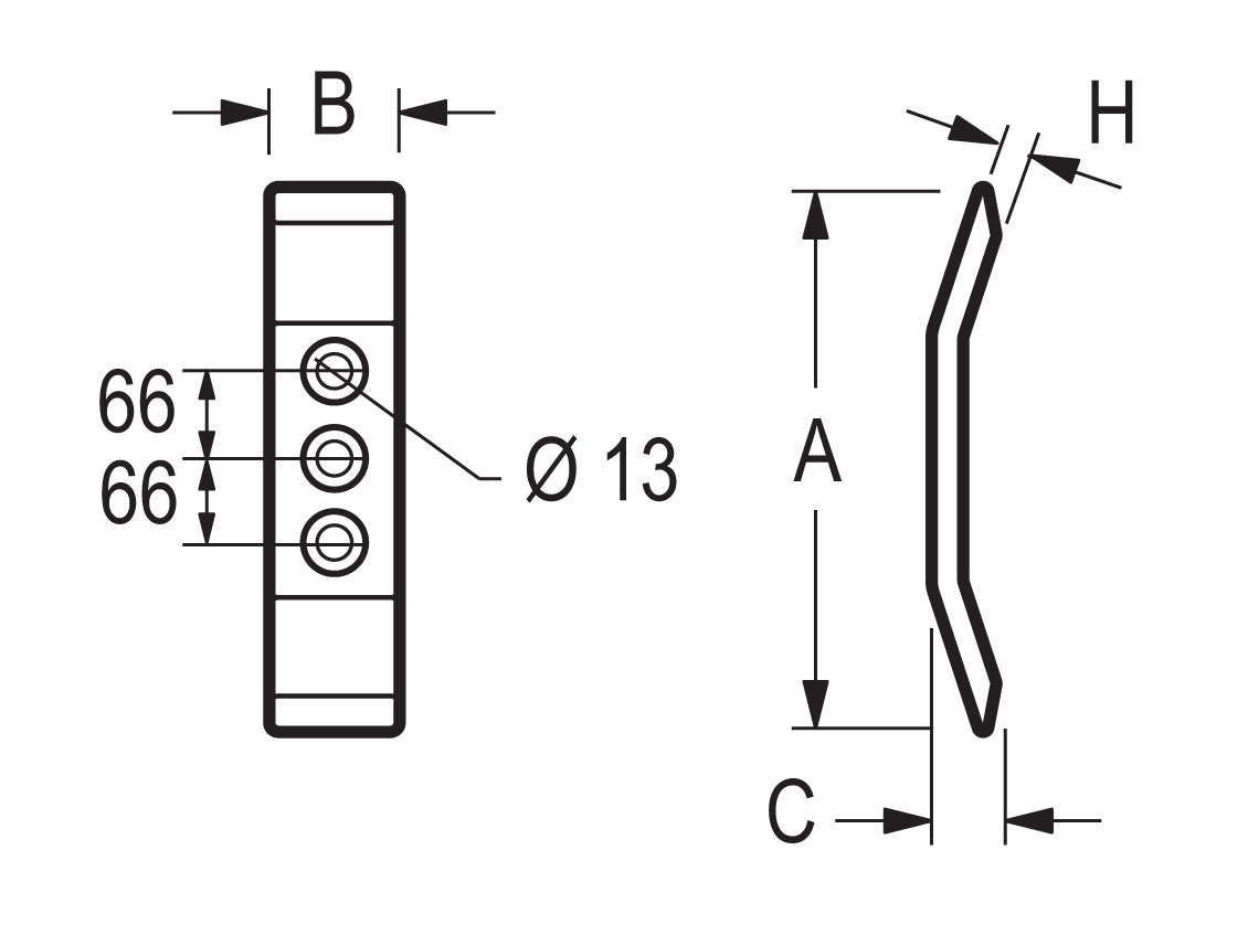 PEG17 - Drag 3817 dente a tre fori