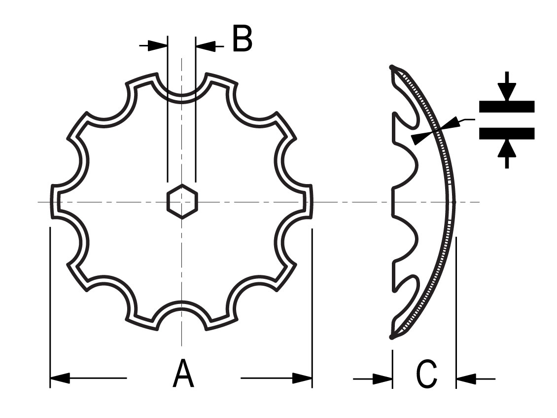 DSD66 - Disco dentato mm 610 esagono 67