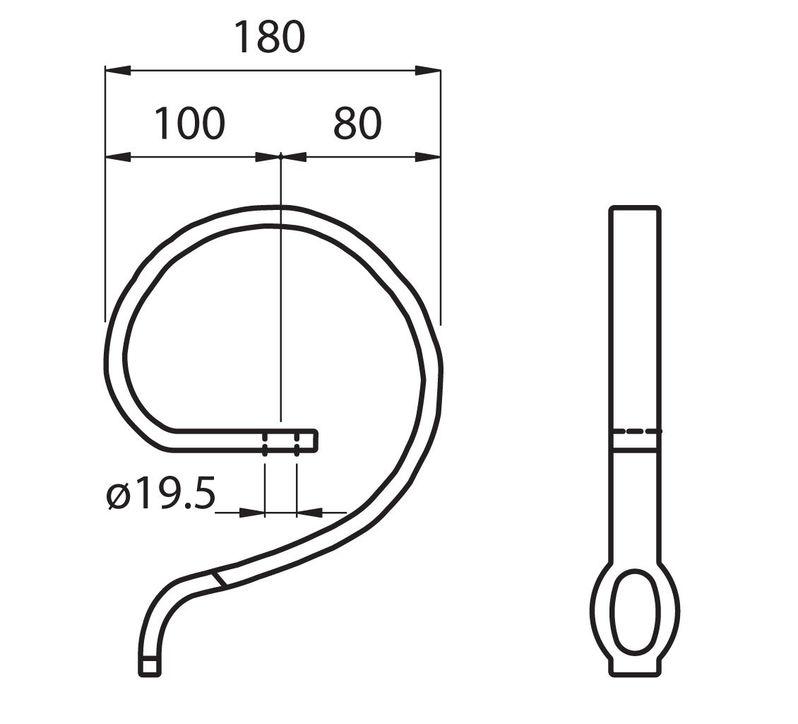 VIB25 - Rinforzo per molla flex 32x10 mm con occhiello