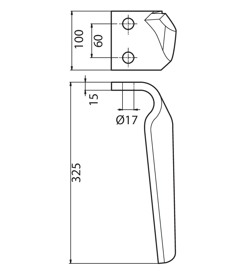 ALP03S - DF PESANTE SX - Denti e coltelli per erpici rotanti