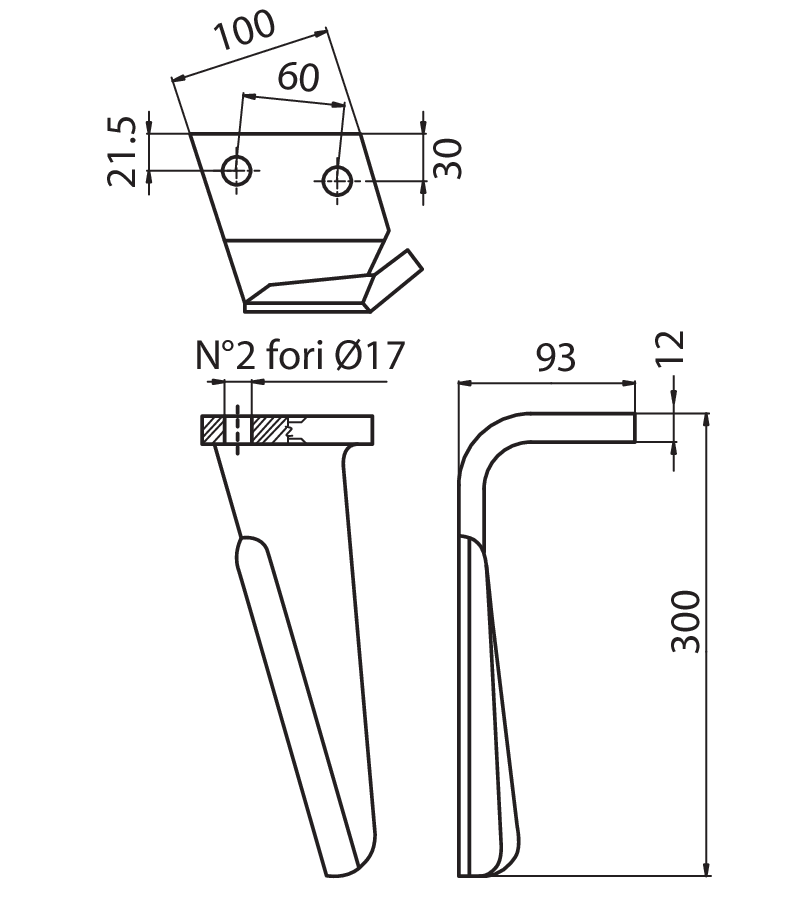ALP04D - DF NUOVO MOD. DX - Denti e coltelli per erpici rotanti
