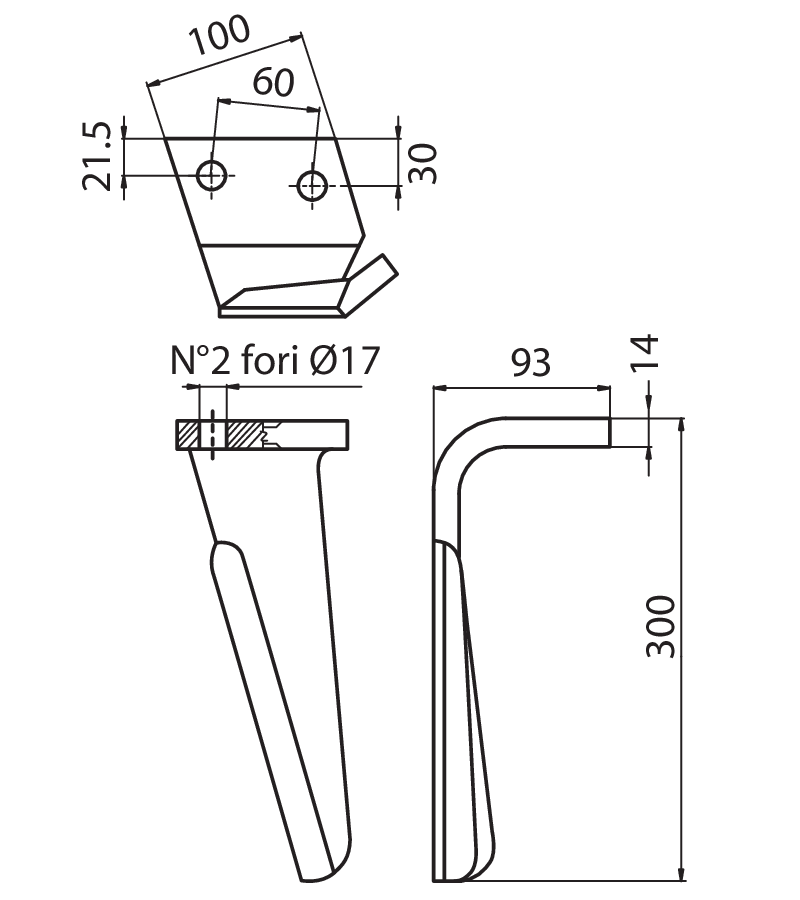 ALP06D - DG 06700 - DX - Denti e coltelli per erpici rotanti