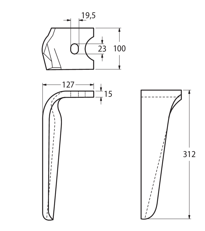 ALP20D - DENTE ATTACCO RAPIDO DX - Denti e coltelli per erpici rotanti