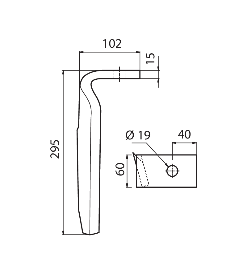 AMA01D - 950788 DX - Denti e coltelli per erpici rotanti