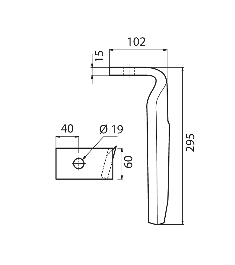 AMA01S - 950789 SX - Denti e coltelli per erpici rotanti