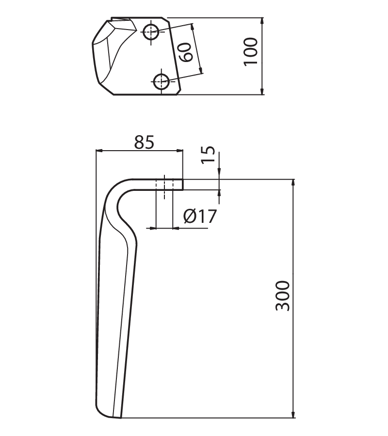 BRE06D - T. 51 RINF - DX - Denti e coltelli per erpici rotanti