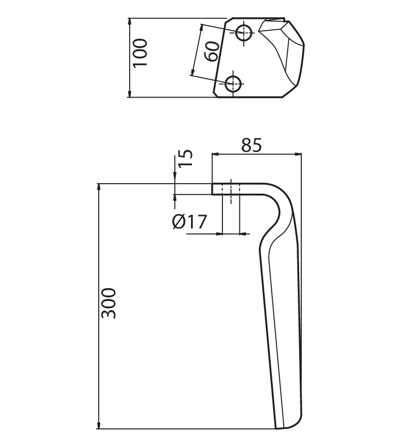 BRE06S - T. 51 RINF - SX - Denti e coltelli per erpici rotanti