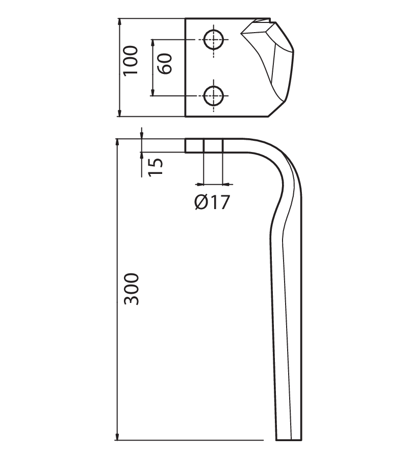 BRE39D - EL-EM-DX - Denti e coltelli per erpici rotanti