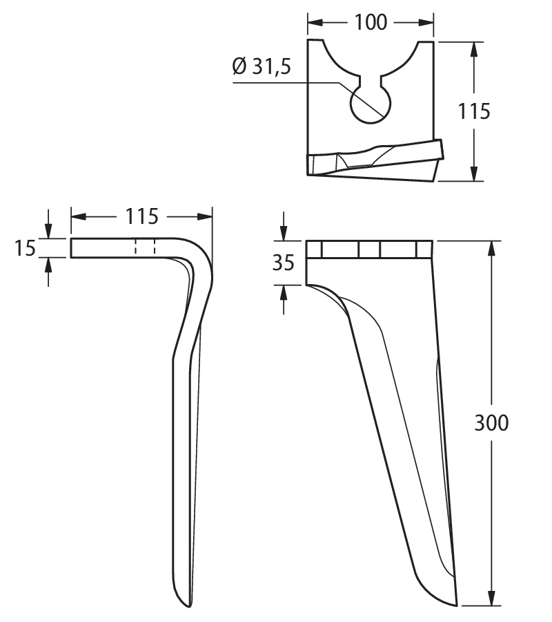 BRE40D - COLTELLO SUPERFAST DX - Denti e coltelli per erpici rotanti