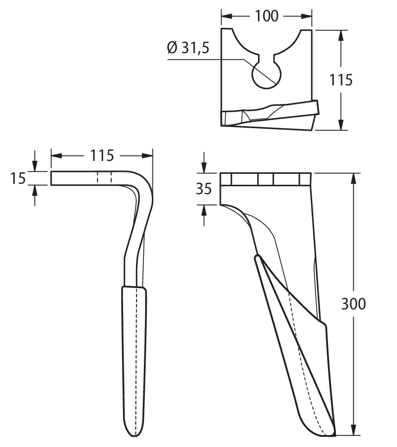 BRE40RD - COLTELLO SUPERFAST DX CON RIPORTO ANTIUSURA - Denti e coltelli per erpici rotanti