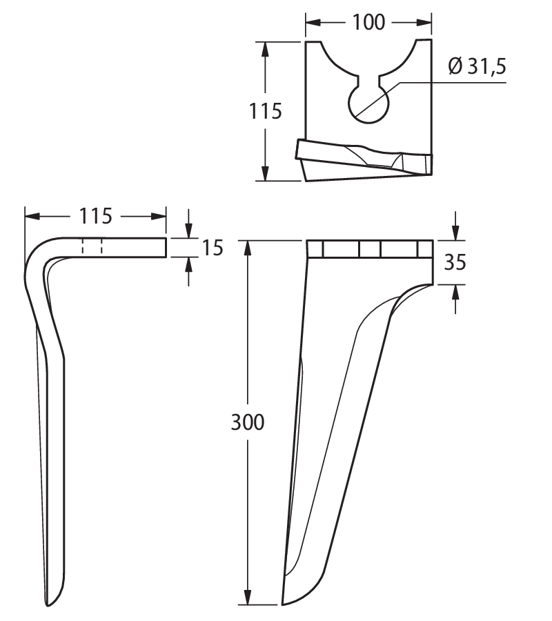 BRE40S - COLTELLO SUPERFAST SX - Denti e coltelli per erpici rotanti