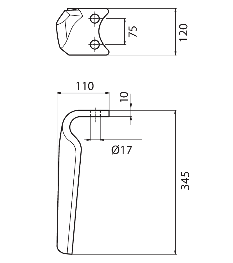 DER03D - KE 30 DX - Denti e coltelli per erpici rotanti