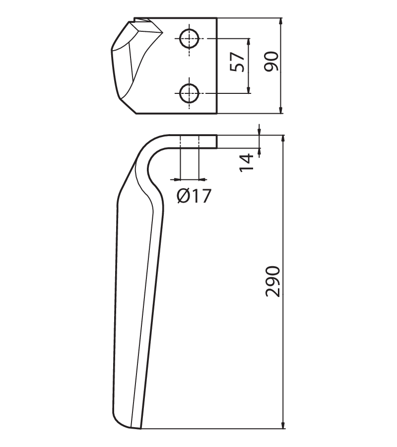 DER109D - GYROTILLER - DX - Denti e coltelli per erpici rotanti