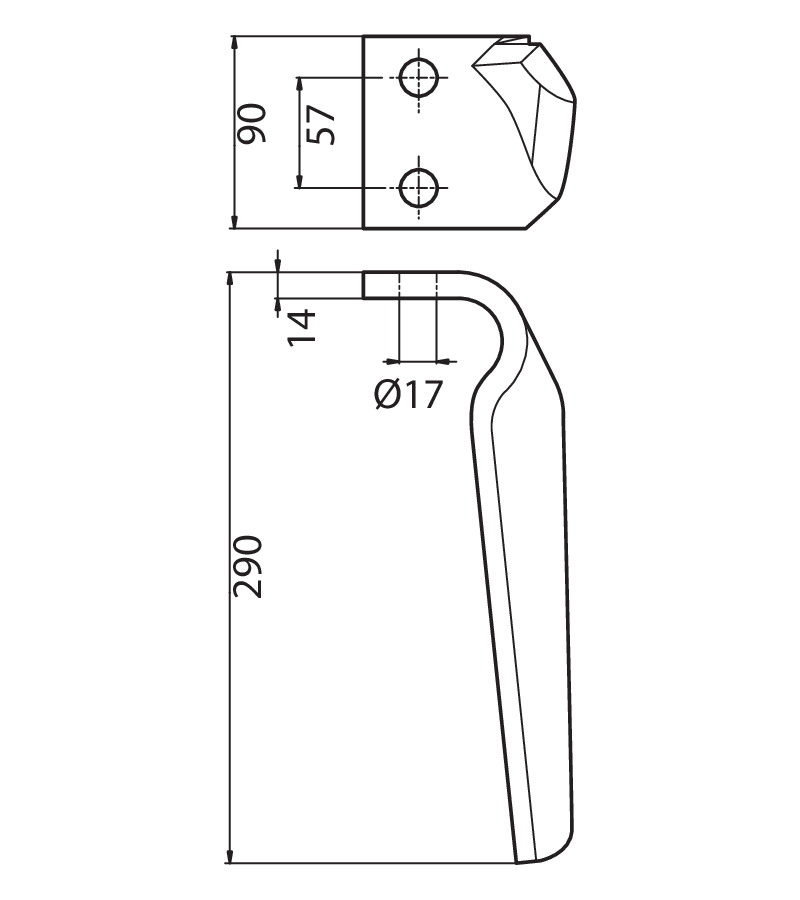 DER109S - GYROTILLER - SX - Denti e coltelli per erpici rotanti