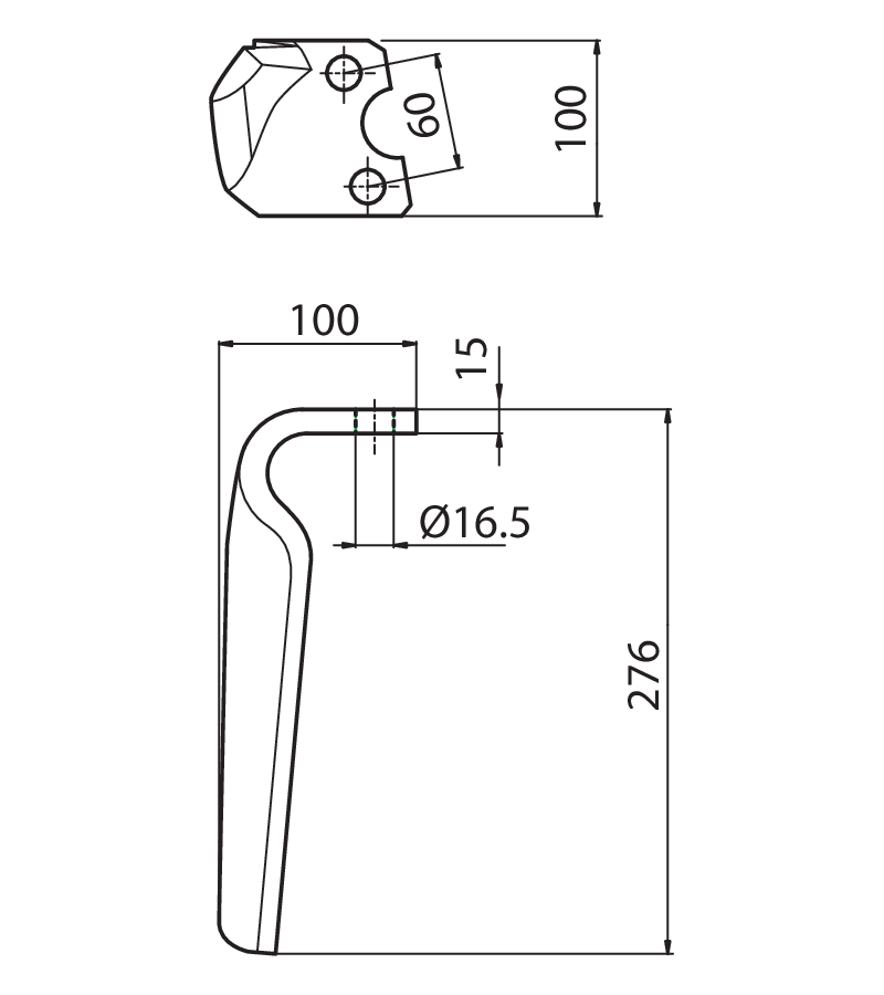 DER111AD - 492600 DX - Denti e coltelli per erpici rotanti