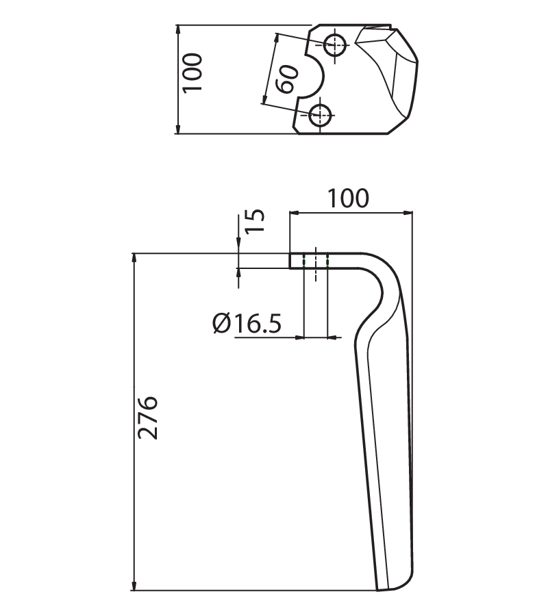 DER111AS - 492601 SX - Denti e coltelli per erpici rotanti