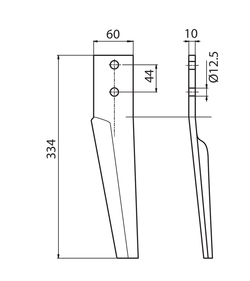 DER14S - HB/HM - ROTOFRESA - SX - Denti e coltelli per erpici rotanti
