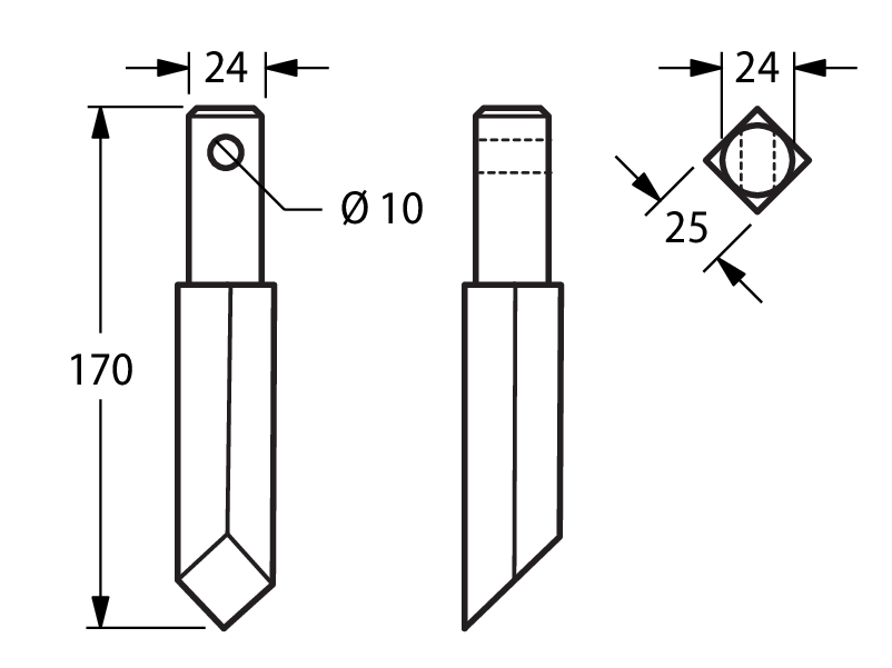 DER27 - DENTE SPIKE - Denti e coltelli per erpici rotanti