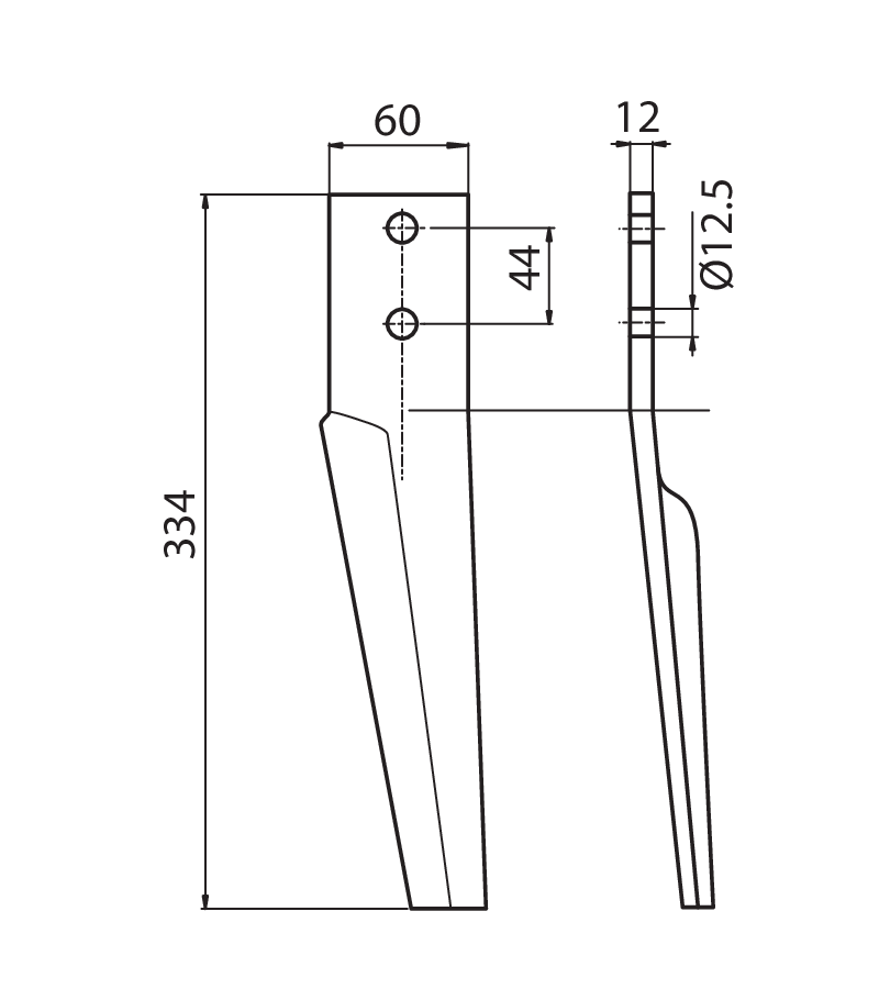 DER47S - PUMA - SX - Denti e coltelli per erpici rotanti