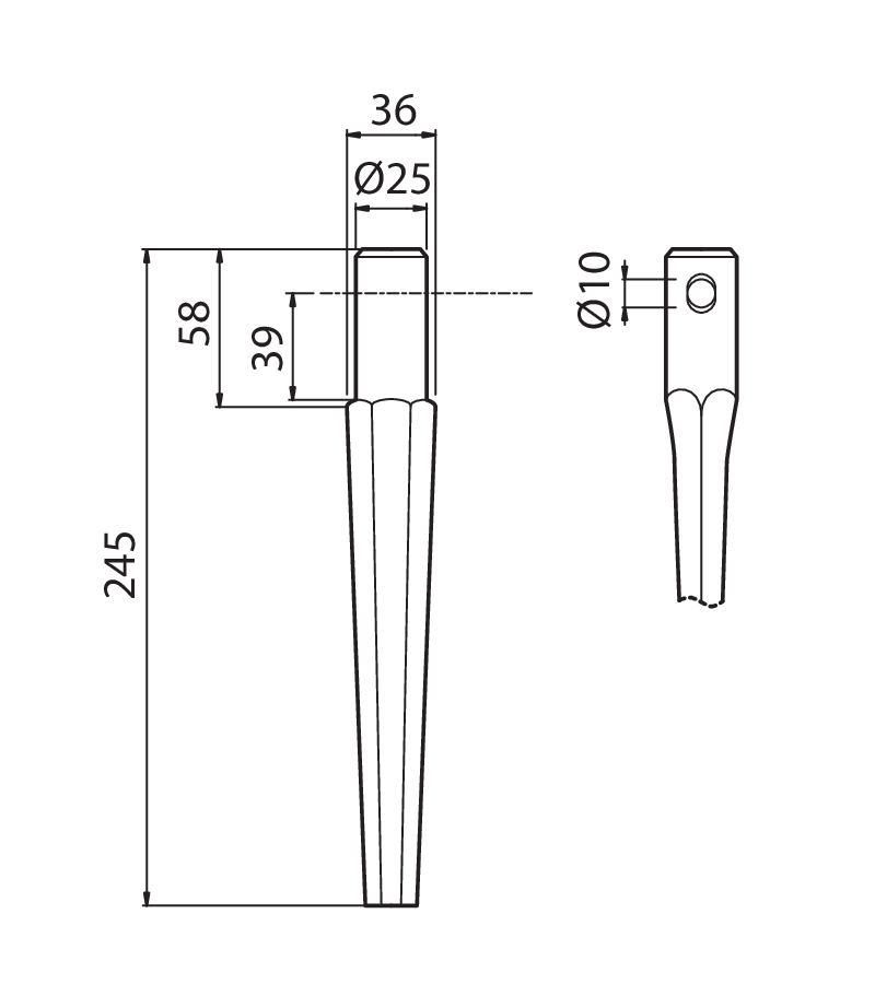 DER60 - 1205 01 - Denti e coltelli per erpici rotanti