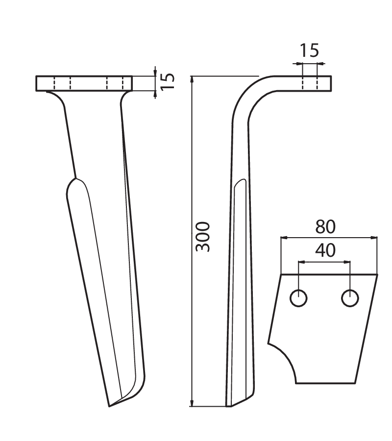 DER65S - KG26 / KG28 - SX - Denti e coltelli per erpici rotanti