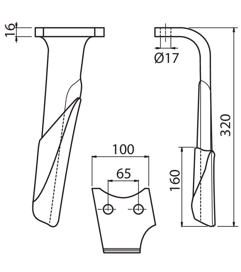 DER66RD - KG 30 CON RIPORTO - DX - Denti e coltelli per erpici rotanti