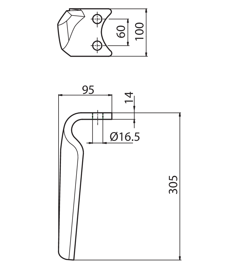 DER87D - D - DX - Denti e coltelli per erpici rotanti