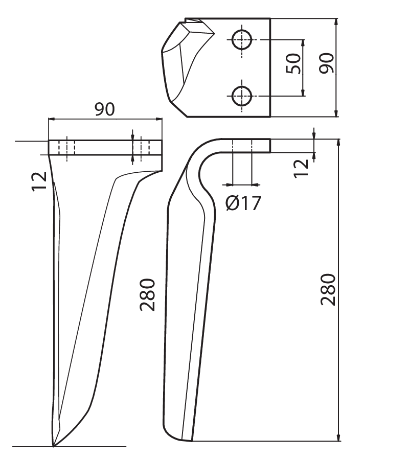 DER90D - RANGER DX - Denti e coltelli per erpici rotanti