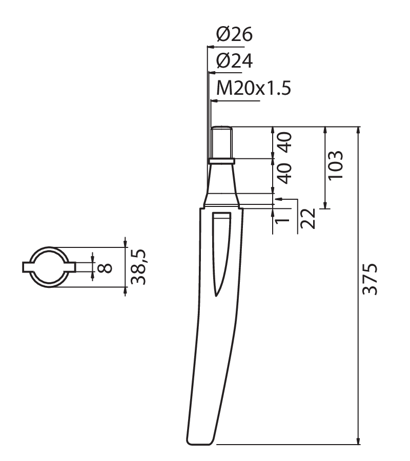 DER94S - CONICO A COLTELLO - SX - Denti e coltelli per erpici rotanti