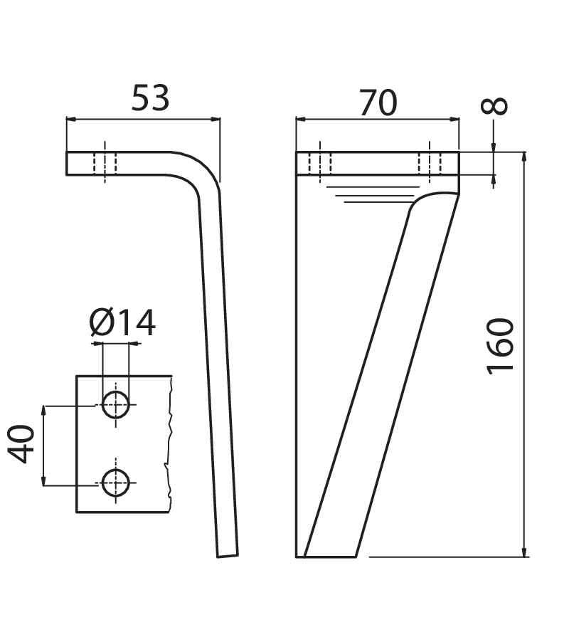 DLM03D - DENTE DX - Denti e coltelli per erpici rotanti