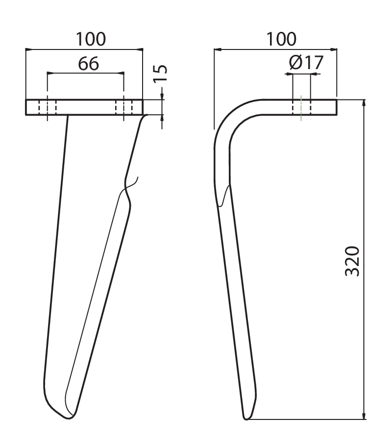 EMY02D - DX - Denti e coltelli per erpici rotanti