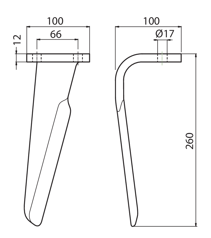 EMY03D - DX - Denti e coltelli per erpici rotanti