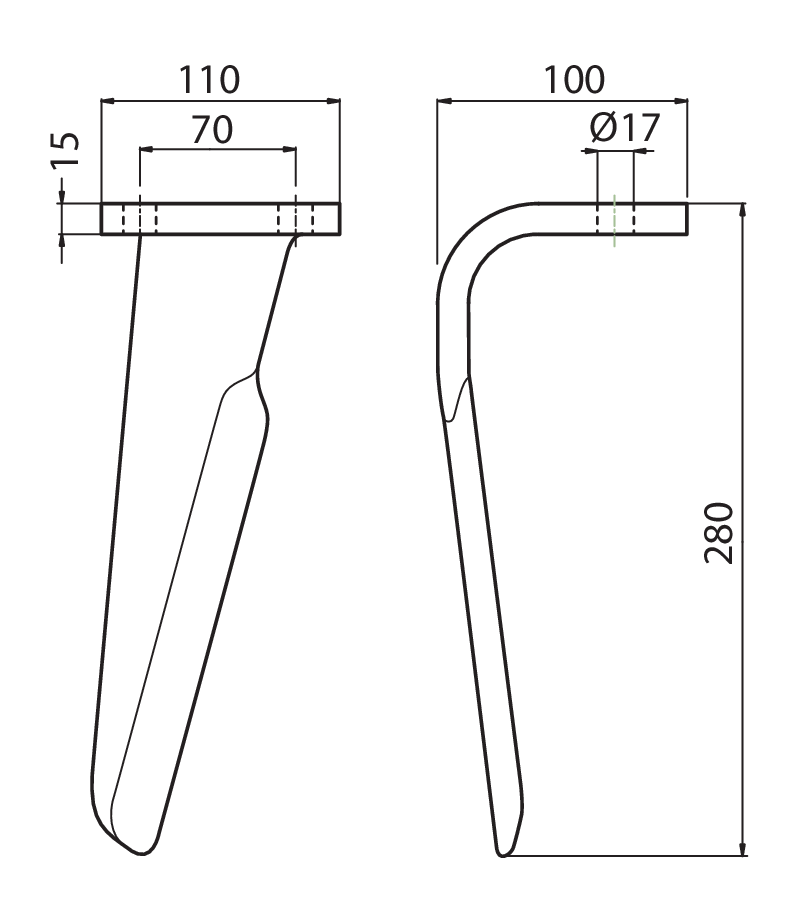 FAL35D - BIG - DX - Denti e coltelli per erpici rotanti