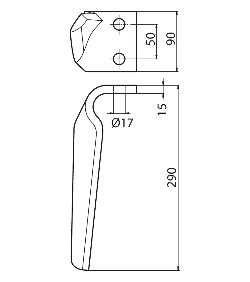 FAL49D - FOX RINF. - DX - Denti e coltelli per erpici rotanti