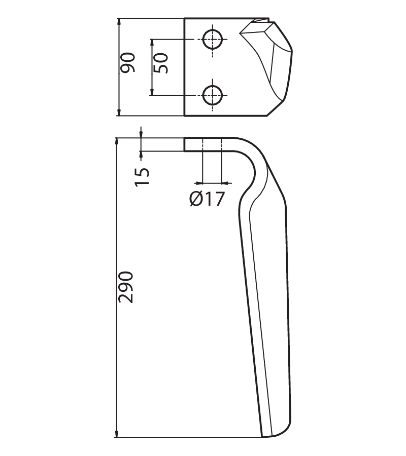 FAL49S - FOX RINF. - SX - Denti e coltelli per erpici rotanti