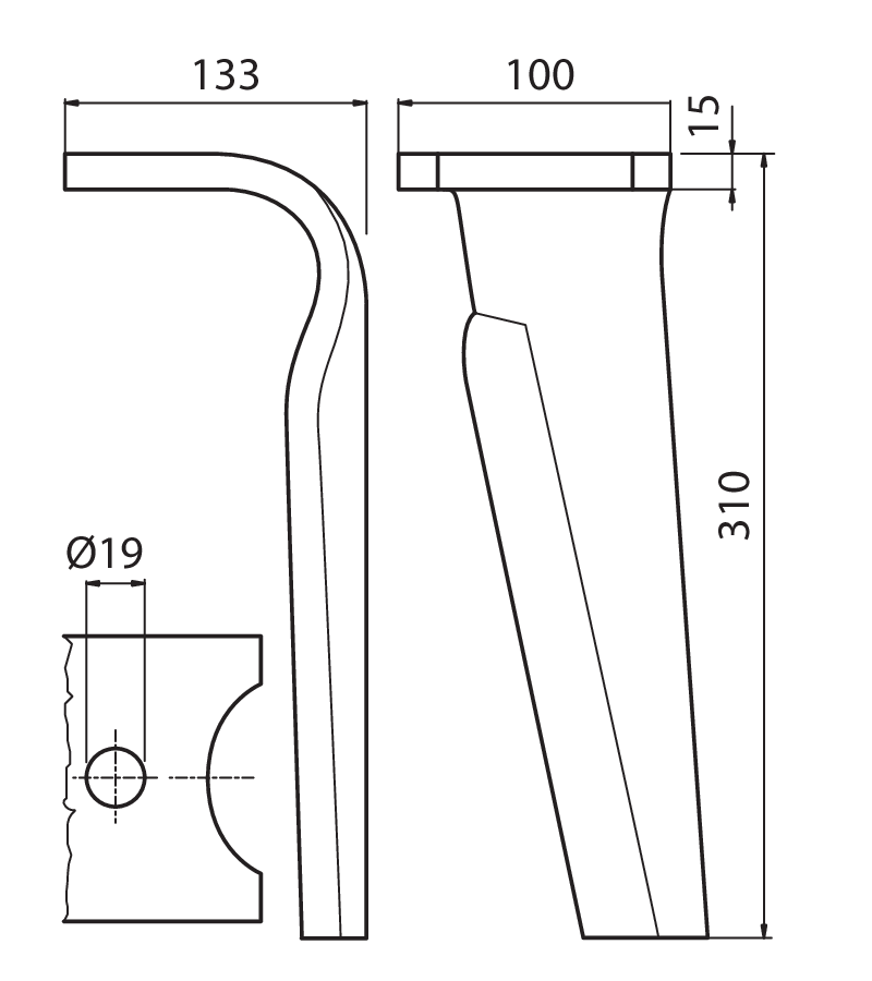 FAL55S - SMART DENTE ATT. RAPIDO SX - Denti e coltelli per erpici rotanti