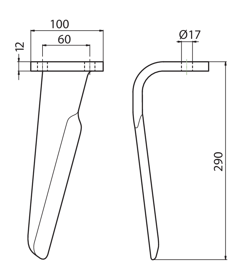 FRB01D - MASTER 2N - DX - Denti e coltelli per erpici rotanti