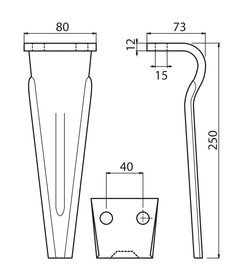 FRG02 - F 60 - Denti e coltelli per erpici rotanti