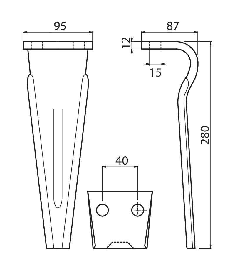 FRG09 - F100 - Denti e coltelli per erpici rotanti