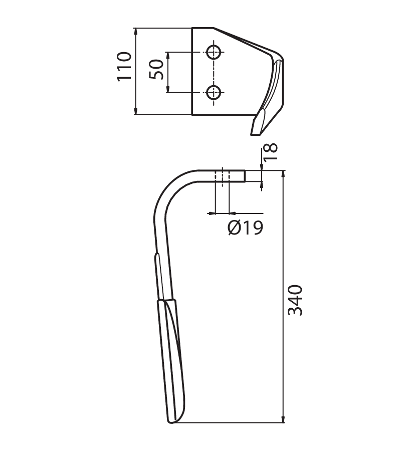 KVE01RD - DX CON RIPORTO - Denti e coltelli per erpici rotanti