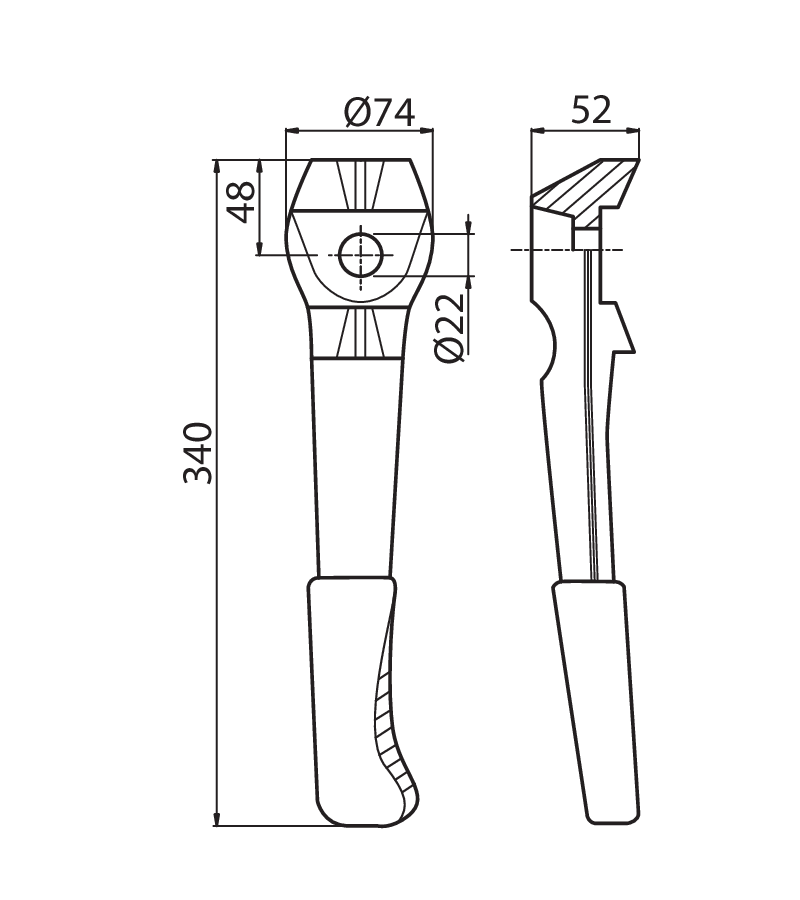 LEL02RD - DENTE 1 FORO - GOCCIA DX CON RIPORTO - Denti e coltelli per erpici rotanti