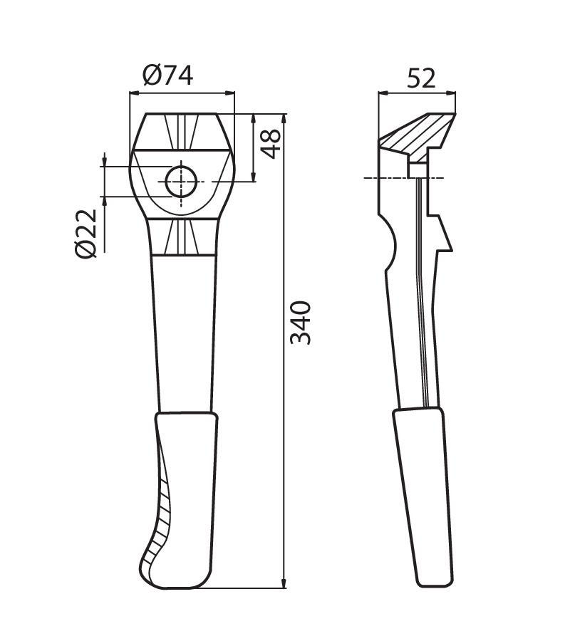 LEL02RS - DENTE 1 FORO - GOCCIA SX CON RIPORTO - Denti e coltelli per erpici rotanti