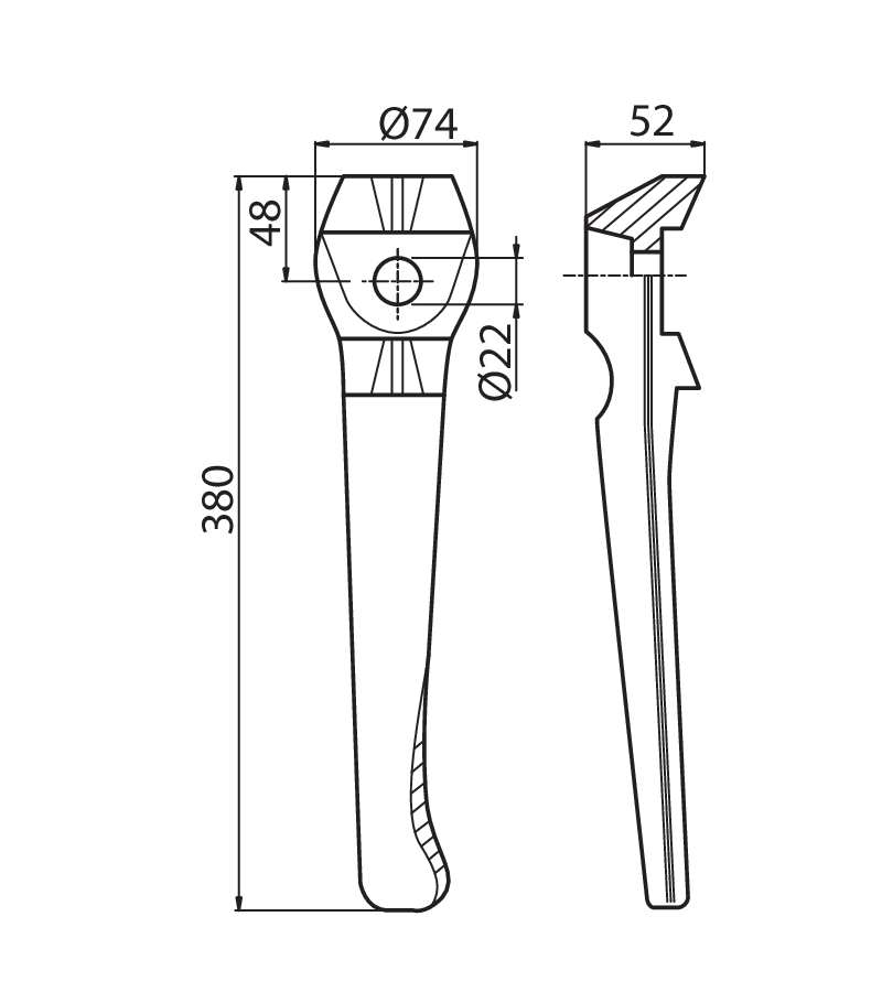 LEL04D - LELY CLUB LUNGO DX - Denti e coltelli per erpici rotanti